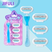 Women Bikini Manual Safety Razor Hair Removal Shaving 3-Layer Stainless Steel Blade Replaceable Shaver Head