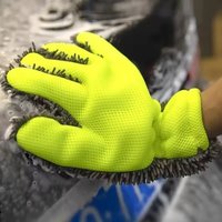 1Pcs Car Wash Gloves Microfiber Wipe Car Sponge Scratch Free Car Wash Cleaning Coral Velvet Double-Sided Cleaning Tool