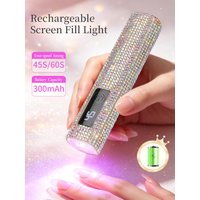 1Pc Mini On-Screen Display Handheld Nail Art UV Lamp For Gel Nails, Diamond Studded Nail Art Straight, USB Portable LED Nail Lam
