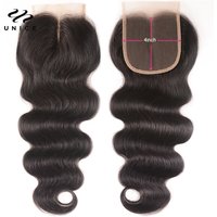 UNice Body Wave Human Hair 4x4 Lace Closure & 5x5 HD Lace Closure Natural Color Human Hair Lace Closure 1Pcs 150% Density