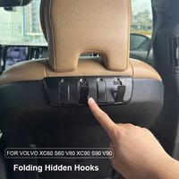 Folding Hidden Hooks for Volvo XC60 V60 S60 XC90 V90 S90 Car Back Seat Hook Automotive Interior Accessories 4-Pack Mult