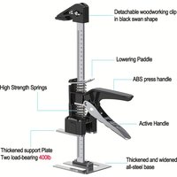 2 PCS Labor Saving Arm Tool-15.5 inch Portable Height Adjustable Lift Jack,Precision Clamping Hand Device for Drywall,Tile Locat
