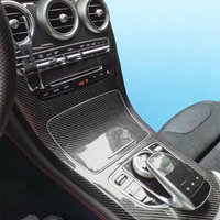 For Mercedes Benz C Class W205 GLC X253 2015-2021 Real Carbon Fiber Replacement Style Car Center Console Panel Decoration Cover