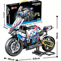 MOC Creative Mechanical Motorcycle Building Blocks racing car Simulation Model Ornament DIY Puzzle Toy for Birthday Gift