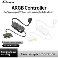 LDPCSJ ARGB Divine Light Sync Controller SATA power port 5V 3-pin water-cooling fan light adapter