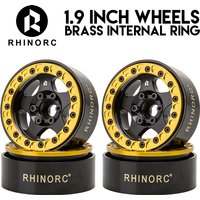 RhinoRC 24.5mm Narrow Brass & Aluminum 127g 1.9" Beadlock Wheel Rim for 1/10 RC Crawler SCX10 TRX4 VS4-10 Gen8