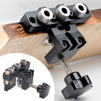 3 in 1 Hole Jig Kit Aluminum Alloy Woodworking Drilling Locator Round Wood Dowel Drill Kit Dowel Drill Kit