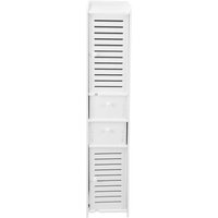 Bathroom Storage Cabinet for Small Space Toilet Paper Holder Stand Slim Toilet Paper Cabinet with Open Shelves 46.46x9.84x7.87in