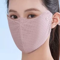 AliExpress NONE New Breathable Ice Silk Mask Washable Dustproof Sunscreen Mask Anti-UV Mesh Face Cover Scarf Outdoor Sports