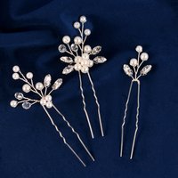 3pcs Bride Hairpin Trendy Hair Clip U-shaped Alloy Tiaras Wedding Hair Accessories Princess Party Headpiece Bride Hair Jewelry