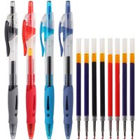 Retractable Gel Pen set 0.5mm Black Blue Red Ink Refill Ballpoint Pens School Office Supplies Business Signature Stationary
