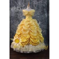 Disney Potdemiel Belle Cosplay Costume Princess Dress Beauty and The Beast Adult Stage Performance Halloween Party Show