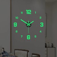 EW Creative Simple Luminous Digital Clock European Style DIY Silent Wall Clock Study Living Room Punch-Free Wall Sticker Clock