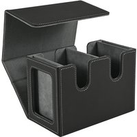 Card Deck Box with 2 Commander Display, Double Deck Box for 140+ Single Sleeved Cards, Fits for TCG CCG Magic Cards