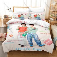 TEETEEPOR Duang With You Art & Music University Romance Thai BL Series Housse de couette + 2 taies d'oreiller Décoration de la maison Cadeau