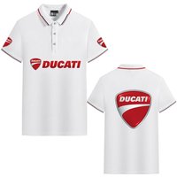Summer men's motorcycle logo Ducati print short-sleeved polo shirt T-shirt casual business breathable men's and women's clothing