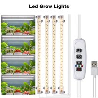 Led Plant Grow Light With White Light USB Interface Auto Timer Smart Adjustment Can Stick Light Strip, Plants Lamp