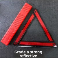 Sturdy Car Reflective Warning Triangle - Foldable Vehicle Emergency Hazard Sign for Parking Breakdown Roadside Safety Kit