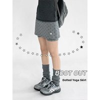 2026 New Polka Dot Grey Elastic Sporty Skirt Hot Pants High Waist Wide Leg Pants Casual Low Waist Polyester Blend Skirt