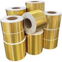Brushed Gold Thermal Transfer Label PET Barcode Adhesive Sticker Waterproof Tear-proof PET Golden Sticker Labels(Not thermal)