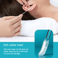 Disposable Sticky Ear Swabs Pick Reusable Ear Cleaner Soft Silicone Ear Wax Removal Tool Earwax Remover For Olders Adult Kid'