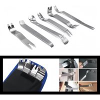 Car Interior Trim Removal Tool 6pcs Set Auto Dash Panel Door Clip Audio Pry Tool Stainless Steel Installer Kit with Canvas Bag