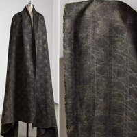 Stir Dyed Vintage Green Brown Wabi Sabi Cotton Linen Fabric Chinese Style Aged Dark Pattern DIY Coat Clothing Designer Fabric