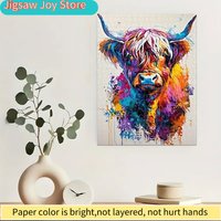 1200pcs extra-large jigsaw puzzleVibrant Highland Cow 200pcs Puzzle for, 60x80cm, Perfect for Living Room Decor, Durable Canva