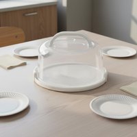 Round Cake Box with Handle Reusable Portable Food Storage Container Stackable Food Container Safe Locking Clips for Party