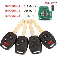 Jingyuqin G8D-380H-A G8D-382H-A G8D-384H-A clé de voiture intelligente à distance pour Honda Accord CRV Odyssey Jazz 313.8/315/433.92Mhz puce ID46
