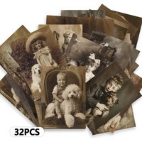 32pcs, replica old photos, postcards, decorations/greeting cards/postcards, high-precision printing, collectible and mailable