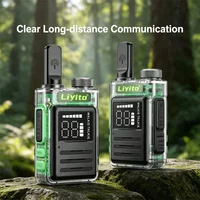 Mini Walkie Talkie 2 Pack Rechargeable Long Range Two Way Radio Type-C Charging 16 Channels Clear Audio for Business Outdoor