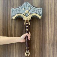 God of War 4 Cosplay Thor's Hammer Thunder Stormbreaker Flame Tomahawk Axe Prop Weapon Leviathan Chaos Blade Beast Hammer Safety