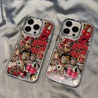 Luxury Fashion leopard Print Collage Phone Case For iPhone 17 16 15 14 13 12 11 mini Pro Max X XR XSMAX Air Plus Transparent