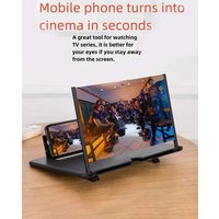 1pcs HD mobile phone screen amplifier with foldable stand - 10/12-inch desktop video magnifier
