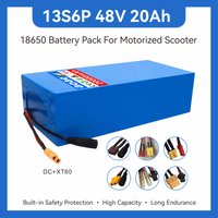 48V Electric Scooter Battery 13S6P 20Ah 18650 Grade-A Cells 2000W Built-in BMS XT60 JST High Capacity Long Range Safe & Durable