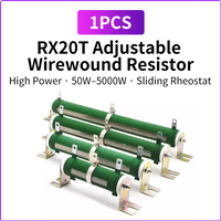 Adjustable Wirewound Resistor RX20T 50W-5000W High Power Sliding Rheostat Ceramic for Load Test Motor Control Voltage Regulation