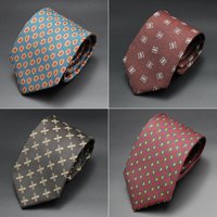 2026 Top Quality Luxury Designer Men's Ties 8cm Geometry Plaid Necktie for Formal Business Wedding Party Neckties Gravatas Gift