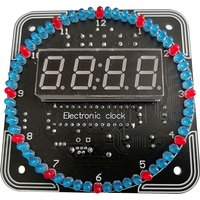 Digital DIY Electronic Clock Kit Light Control Rotation Digital LED Temperature Time Display Tool Set for Soldering Practice