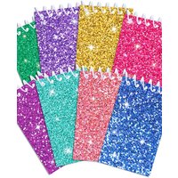 8/16/24pcs Shimmering Powder Glitter Spiral Pocket Notebooks Memo Pad Coil Booklet Notepads For Office Stationery School Diaries