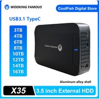 Portable Hard Disk HDD 3TB 4TB 6TB 10TB 12TB USB3.1 TypeC 3.5'' External Hard Drive Disk 20TB Memory For PC/Mac/Desktop/MacBook