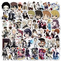 50Pcs Bungou Stray Dogs Anime Stickers Laptop Phone Fridge Guitar Vinyl Decals Japanese Cartoon Sticker for Kids Teens Gift Toy