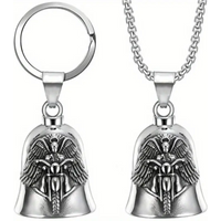 Retro Motorcycle Style Domineering Metal Bell Pendant Lucky Jewelry Cyclist Wants Keychain Birthday Gift