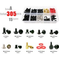 305pcs/box Computer PC Case Assemble Repair Set Kit Screw Bolt Standoff for Hard Disk Drive Fan Motherboard Power Supply