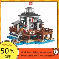 2419PCS Harbormaster's Office Modular MOC Creative street view Model Building Blocks Architecture DIY Education Assembly Gifts
