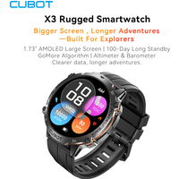 Cubot X3, Sport Waterproof Smartwatch, 1.73-inch AMOLED Display, Bluetooth Calls, 900mAh Battery, Blood Oxygen, Fitness Tracker