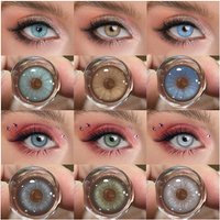 Lalens Meteor Brown Colored Contact Lenses Half-Yearly Disposal Blue Green Natural Eye Contacts Beauty Lens for Daily Makeup 42