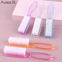 4Pcs/Pack Nail Cleaning Brush Long Plastic Handle Grip Brushes Multifunctional Brush Clear Scrubbing Dust Remover Manicure Tool