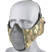 Hunting Foldable Mesh Mask With Ear Protection Airsoft Half Face Paintball Shooting Tactical CS Wargame Face Protective Mask