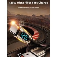 PD120W USB C Data Cable 6A Super Fast Charging Digital Display Type C Cables Flash Charging For Xiaomi For Samsung